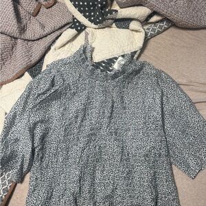 Gray Patterned Blouse